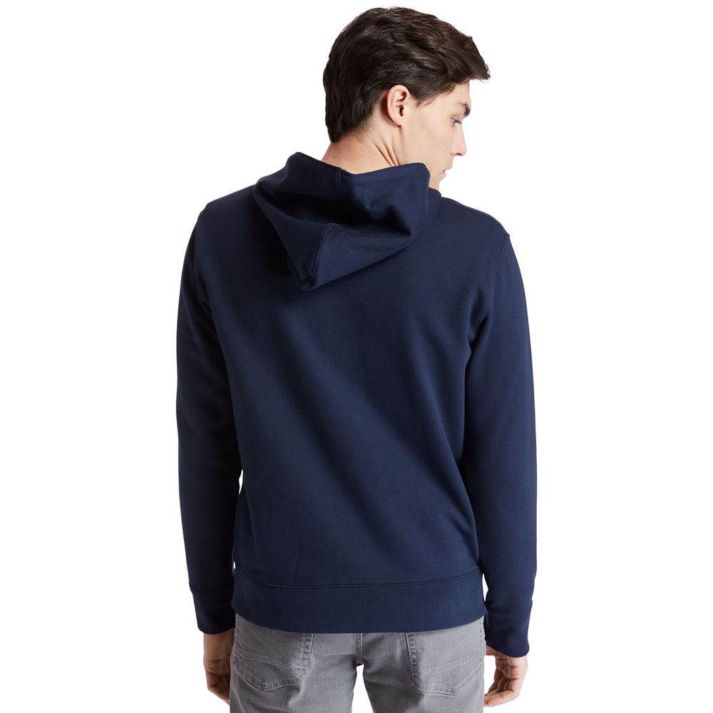 Timberland Φουτερ Ανδρικα Σκουρο Μπλε - Tbl® Full-Zip Logo - Greece 2108473-ML